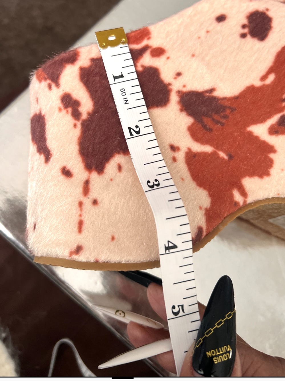 Brand new in the box Cream & Rust Patterned Pointed Mules - Picture 5 of 5